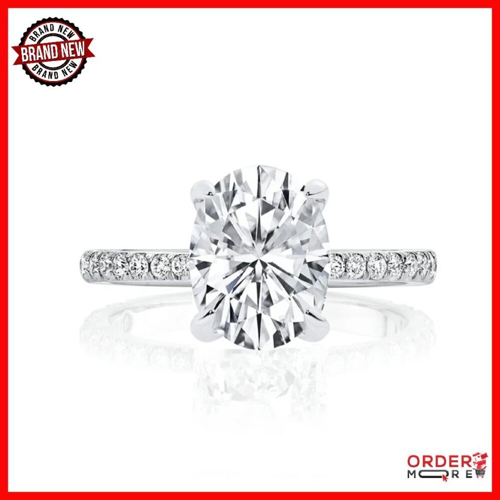 5ct Oval Moissanite Ring 925 Sterling Silver Engagement Anniversary Gift